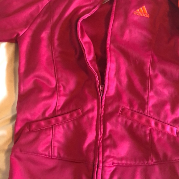 Pink & orange adidas zip up with 2 pockets - Picture 6 of 7